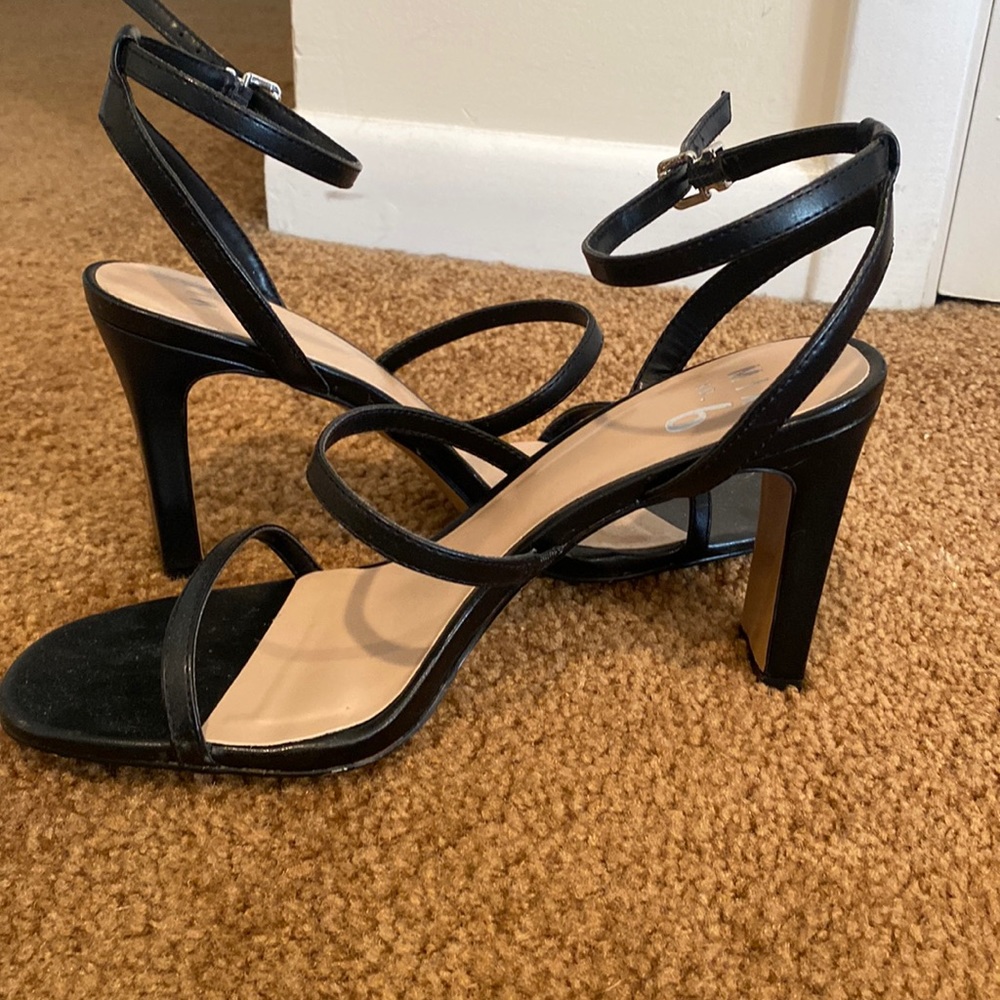 Black strappy heels